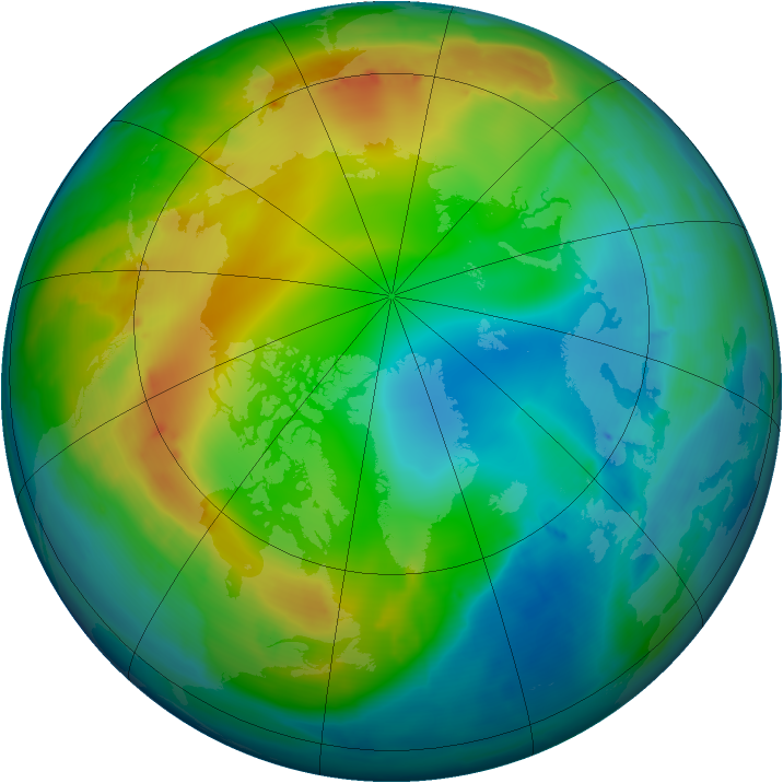 Arctic ozone map for 29 November 2014